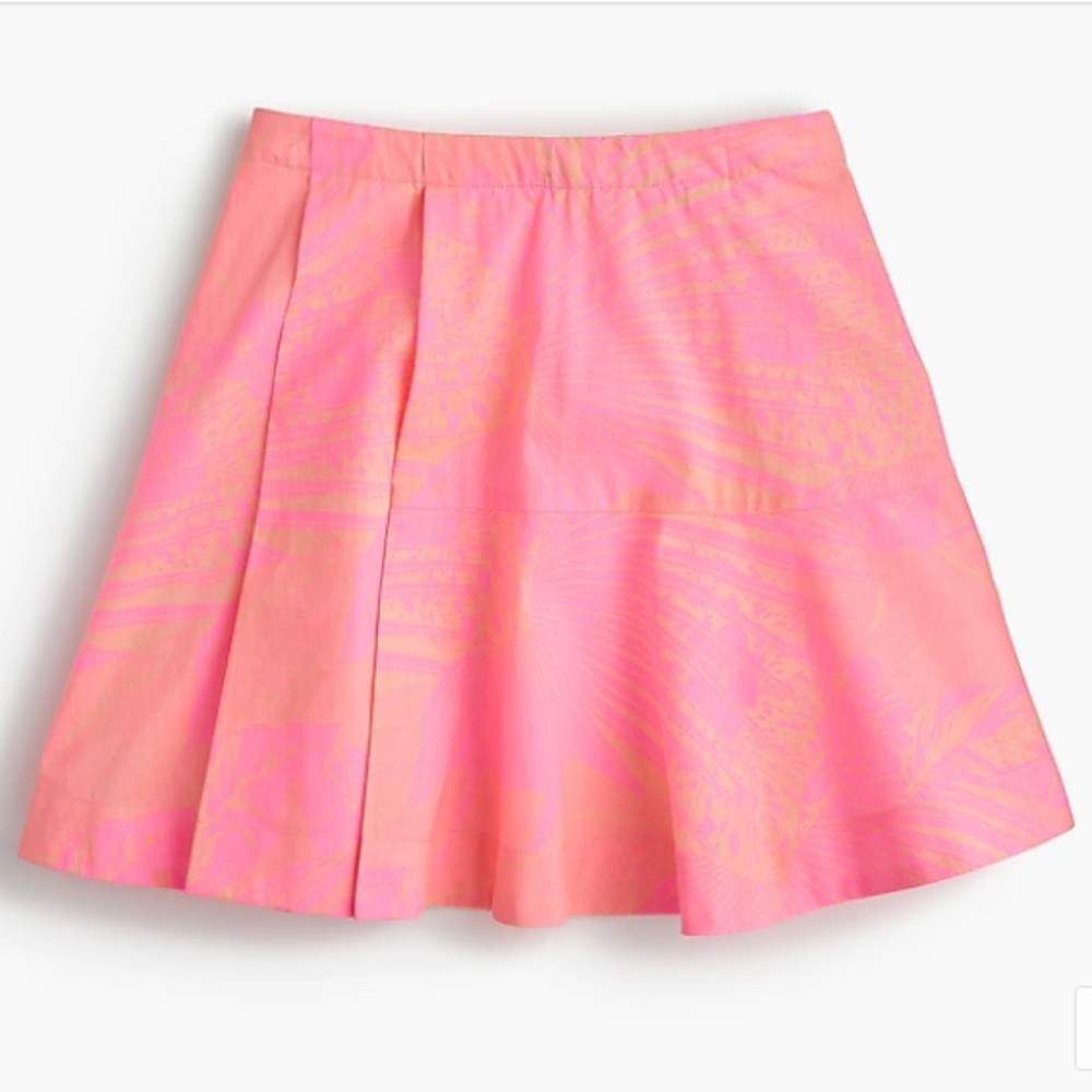 Crewcuts | Pleated Skirt in Neon Foliage Print